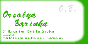 orsolya barinka business card